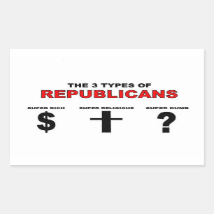 Drei Arten Republikaner-Aufkleber Rechteckiger Aufkleber