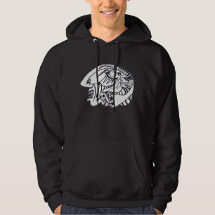 Drei Aspekte Tuschezeichnung Hoodie