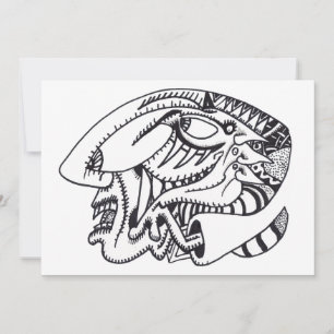 Drei Aspekte, zeichnend Tinte, Flachkarte