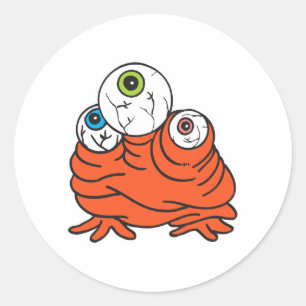 drei Augäpfel Monster Runder Aufkleber