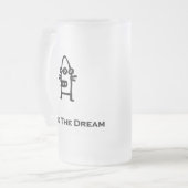 Drei Augen-Bot lebt den Traum schwarz Mattglas Bierglas (Vorderseite Links)