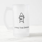 Drei Augen-Bot lebt den Traum schwarz Mattglas Bierglas (Links)