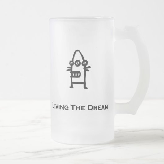 Drei Augen-Bot lebt den Traum schwarz Mattglas Bierglas (Rechts)