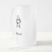 Drei Augen Bot Relax Mattglas Bierglas (Vorderseite Links)