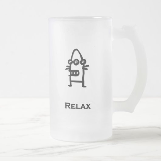 Drei Augen Bot Relax Mattglas Bierglas (Rechts)