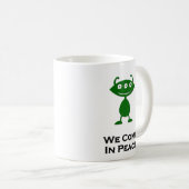 Drei Augen, wir kommen in Frieden grün Kaffeetasse (VorderseiteRechts)
