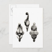 Drei Ausblicke auf die Statuette "Venus" Postkarte (Vorne/Hinten)