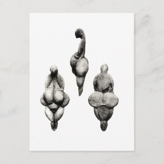 Drei Ausblicke auf die Statuette "Venus" Postkarte (Vorderseite)
