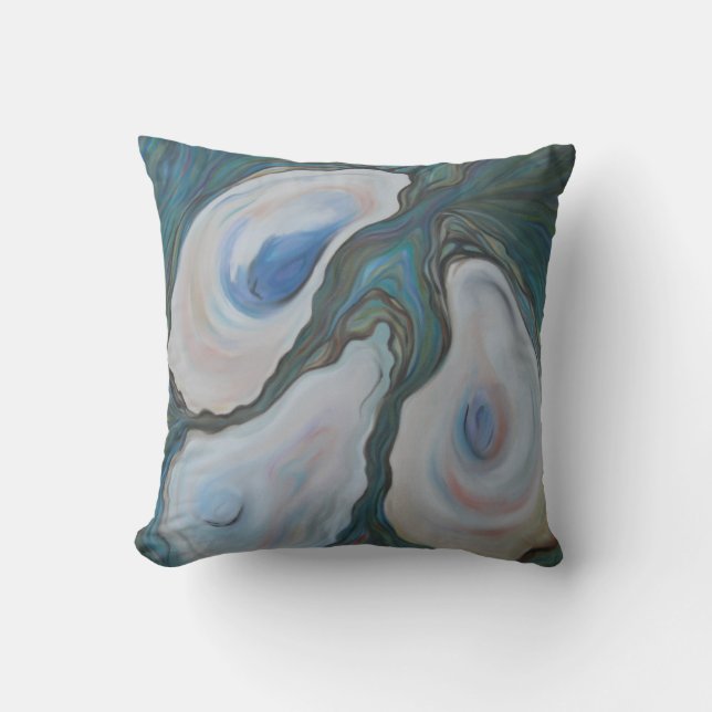 "Drei Austern" - Pillow 20" Quadrat Kissen (Vorderseite)