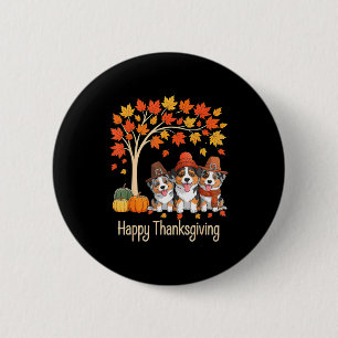 Drei Australian Shepherd Hunde fallen Baum Glückli Button