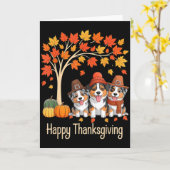 Drei Australian Shepherd Hunde fallen Baum Glückli Karte (Gelbe Blume)