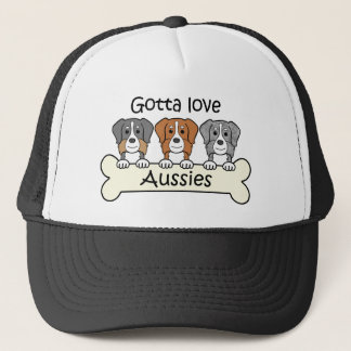 Drei australische Schäfer Truckerkappe