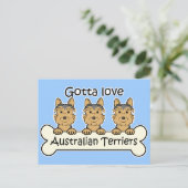 Drei australische Terrier Postkarte (Stehend Vorderseite)