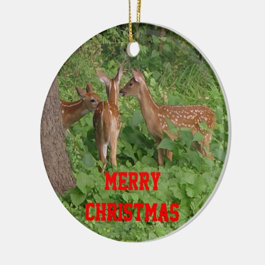 Drei Baby-Hirsch Weihnachtsschmuck CUSTOMIZE Datum (Links)