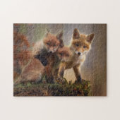 Drei Baby Red Foxes Puzzle (Horizontal)