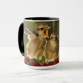 Drei BabyLanius Schach Vögel Tasse (Vorderseite Links)