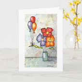 Drei-Balonfarben-Blume-Grußkarte Karte (Gelbe Blume)