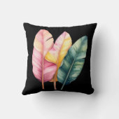 Drei Bananen Blätter in Pastellfarben  Kissen (Rückseite)