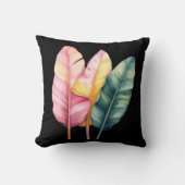 Drei Bananen Blätter in Pastellfarben  Kissen (Vorderseite)