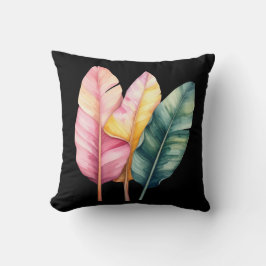Drei Bananen Blätter in Pastellfarben  Kissen