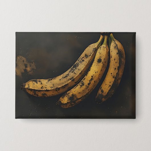 Drei Bananen im dunklen Stil Button (Vorderseite)