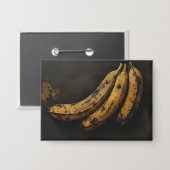 Drei Bananen im dunklen Stil Button (Vorderseite/Rückseite)