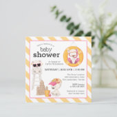 Drei Bären auf der Beach Baby Dusche für Mädchen Einladung (Stehend Vorderseite)