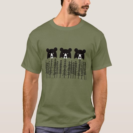 Drei Bären im Wald T-Shirt (Vorderseite)