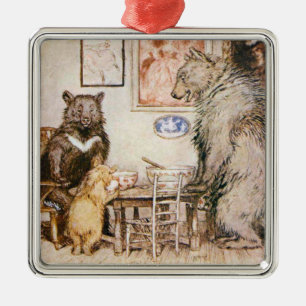 Drei Bären quadratischer Weihnachtsschmuck Vintage