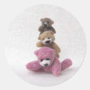 Drei Bärenaufkleber Runder Aufkleber