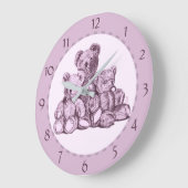 Drei Bärennummerierte Rundwand-Uhr Große Wanduhr (Winkel)