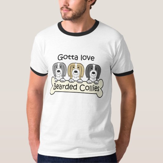Drei bärtiges Collies T-Shirt (Vorderseite)