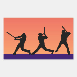 Drei Baseball-Batters Rechteckiger Aufkleber