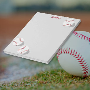 drei Baseballjungen, personalisierten Sportarten Notizblock
