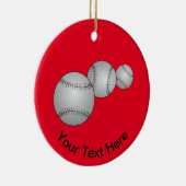 Drei Baseballs Keramik Ornament (Rechts)