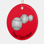 Drei Baseballs Keramik Ornament (Links)