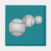 Drei Baseballs Magnet (Vorne)