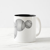 Drei Baseballs Zweifarbige Tasse (VorderseiteRechts)