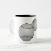 Drei Baseballs Zweifarbige Tasse (Vorderseite Links)