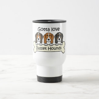 Drei Basset Reisebecher