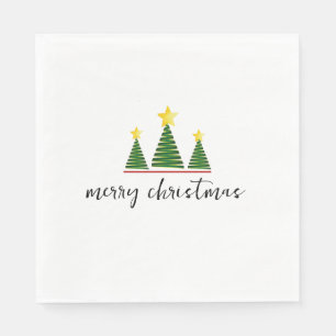 Drei Bäume, Frohe Weihnachten Papier Servietten