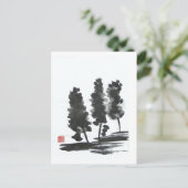 Drei Bäume Postkarte (Stehend Vorderseite)