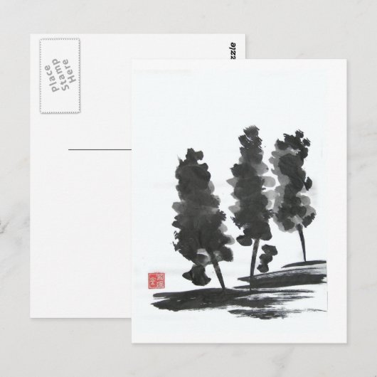 Drei Bäume Postkarte (Vorne/Hinten)