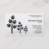 Drei Bäume - Schwarz und Weiß Visitenkarte (Rückseite)