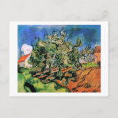 Drei Bäume und ein Haus Van Gogh Fine Art Postkarte (Vorderseite)