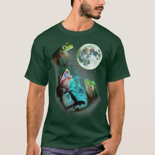 Drei Baumfrösche Howl auf dem Mond 3 Wolfs Wolves  T-Shirt