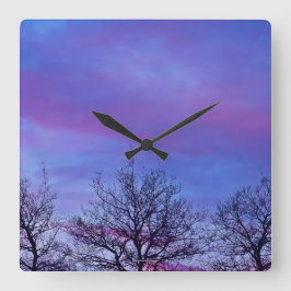 Drei Baumstämme Quadratische Wanduhr