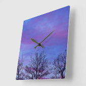 Drei Baumstämme Quadratische Wanduhr (Winkel)