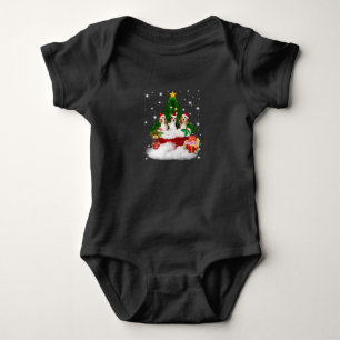 Drei Beagle Weihnachtsmann mit Weihnachtsbaum Baby Strampler