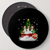 Drei Beagle Weihnachtsmann mit Weihnachtsbaum Button (Vorne & Hinten)